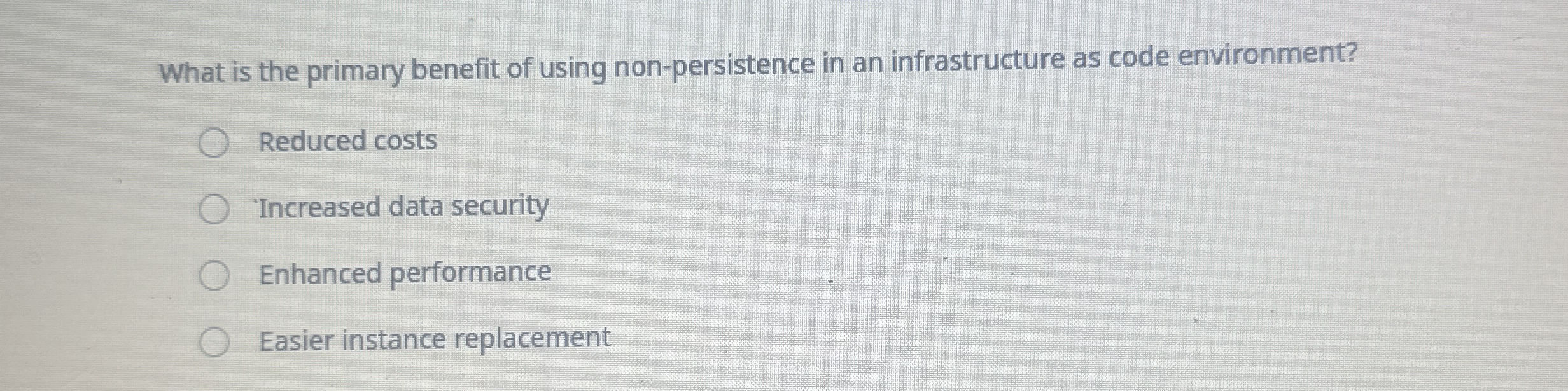 What is the primary benefit of using non -