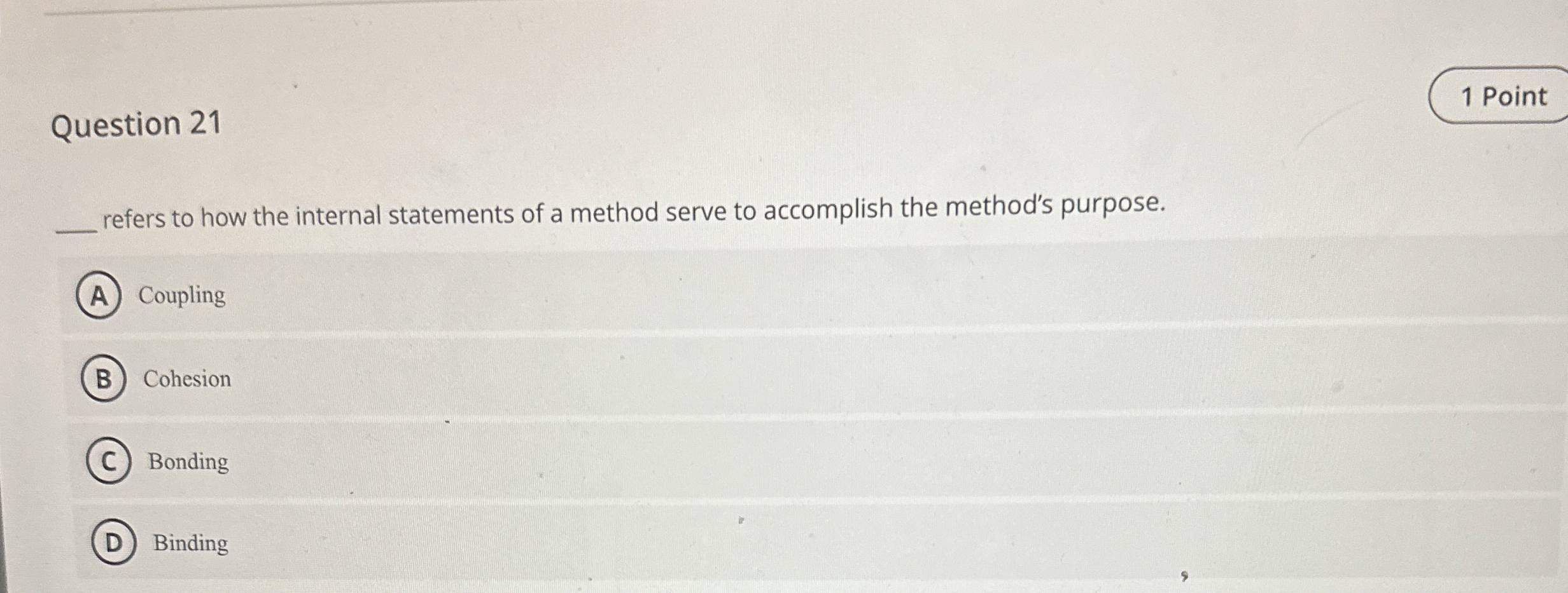 Question 2 1 refers to how the internal