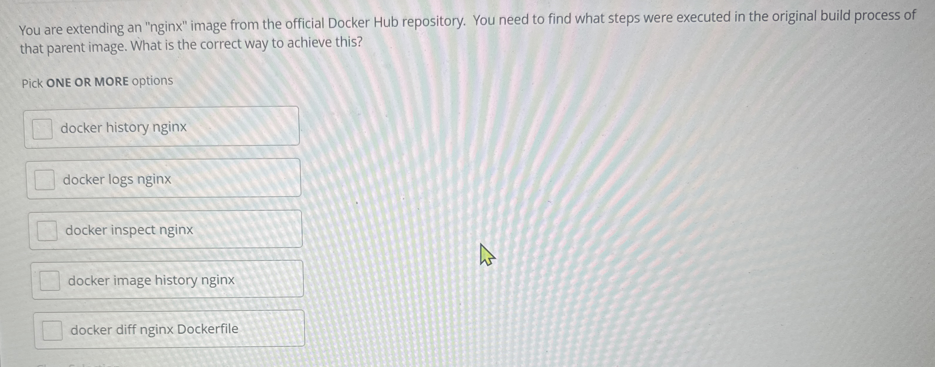 You are extending an "nginx" image from the