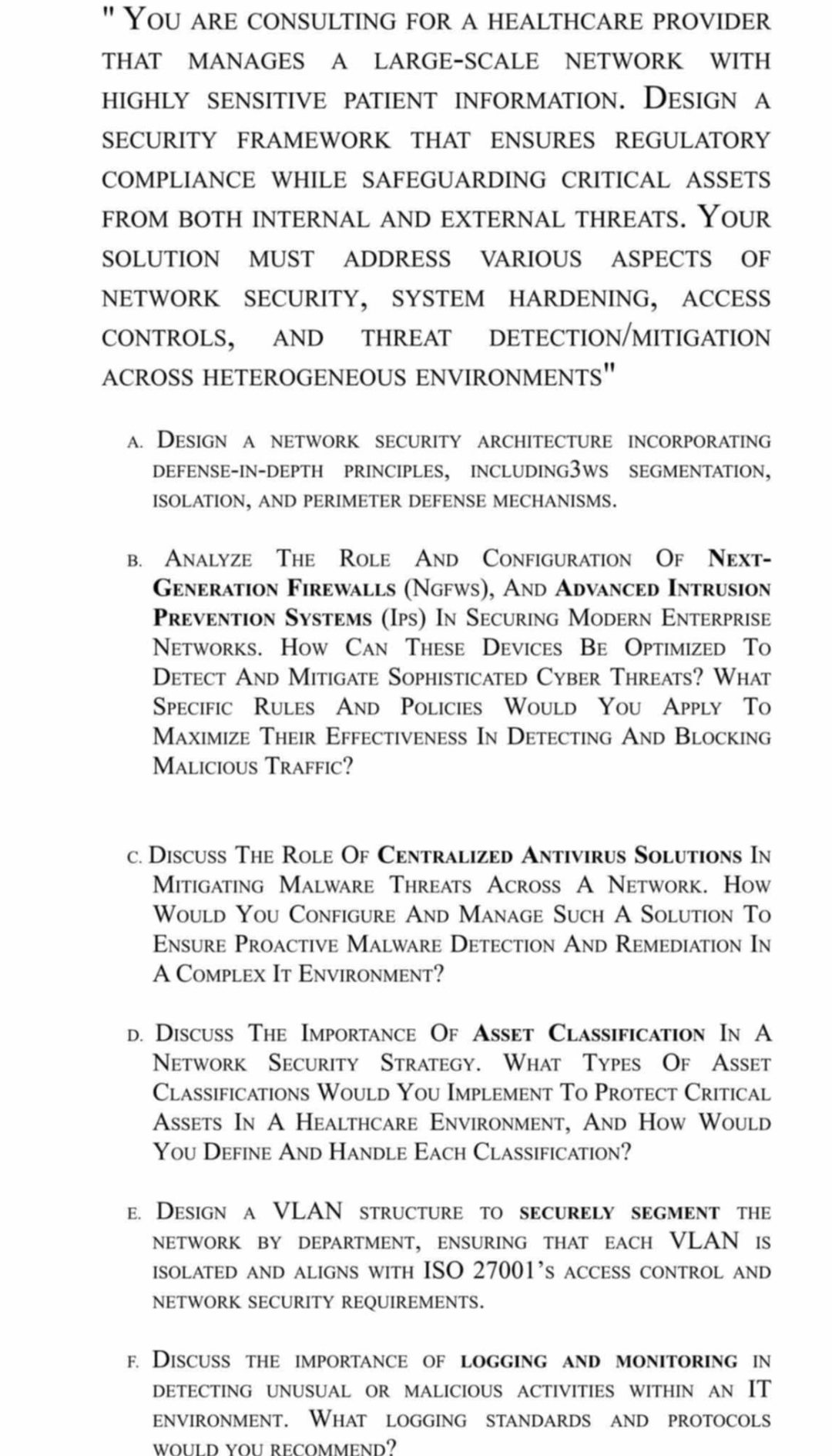 " You ARE CONSULTING FOR A HEALTHCARE PROVIDER