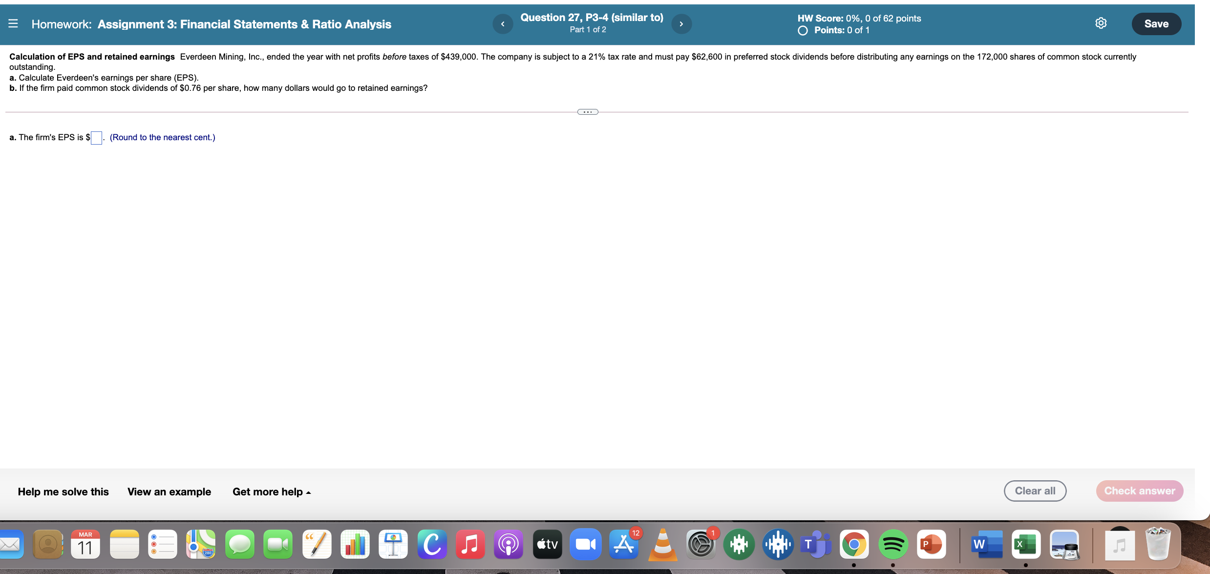 E Homework: Assignment 3: Financial Statements &