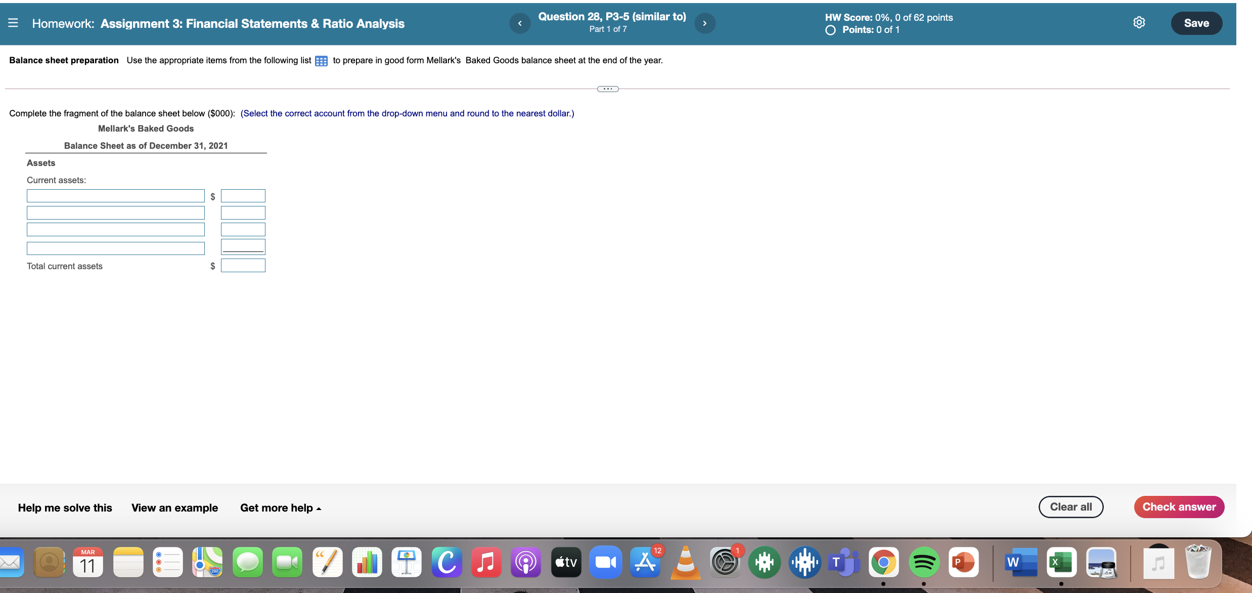 E Homework: Assignment 3: Financial Statements &