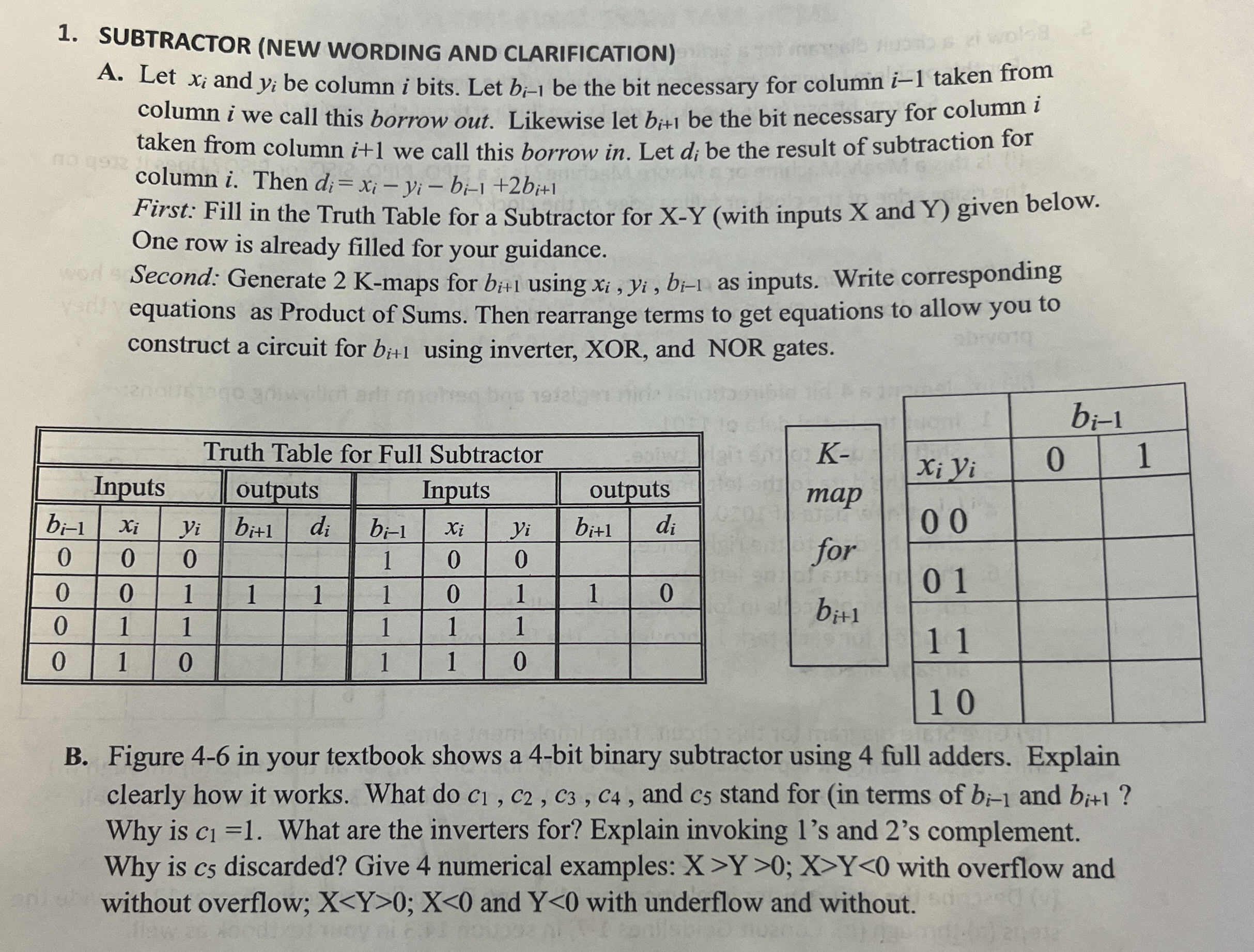 SUBTRACTOR ( NEW WORDING AND CLARIFICATION ) A .