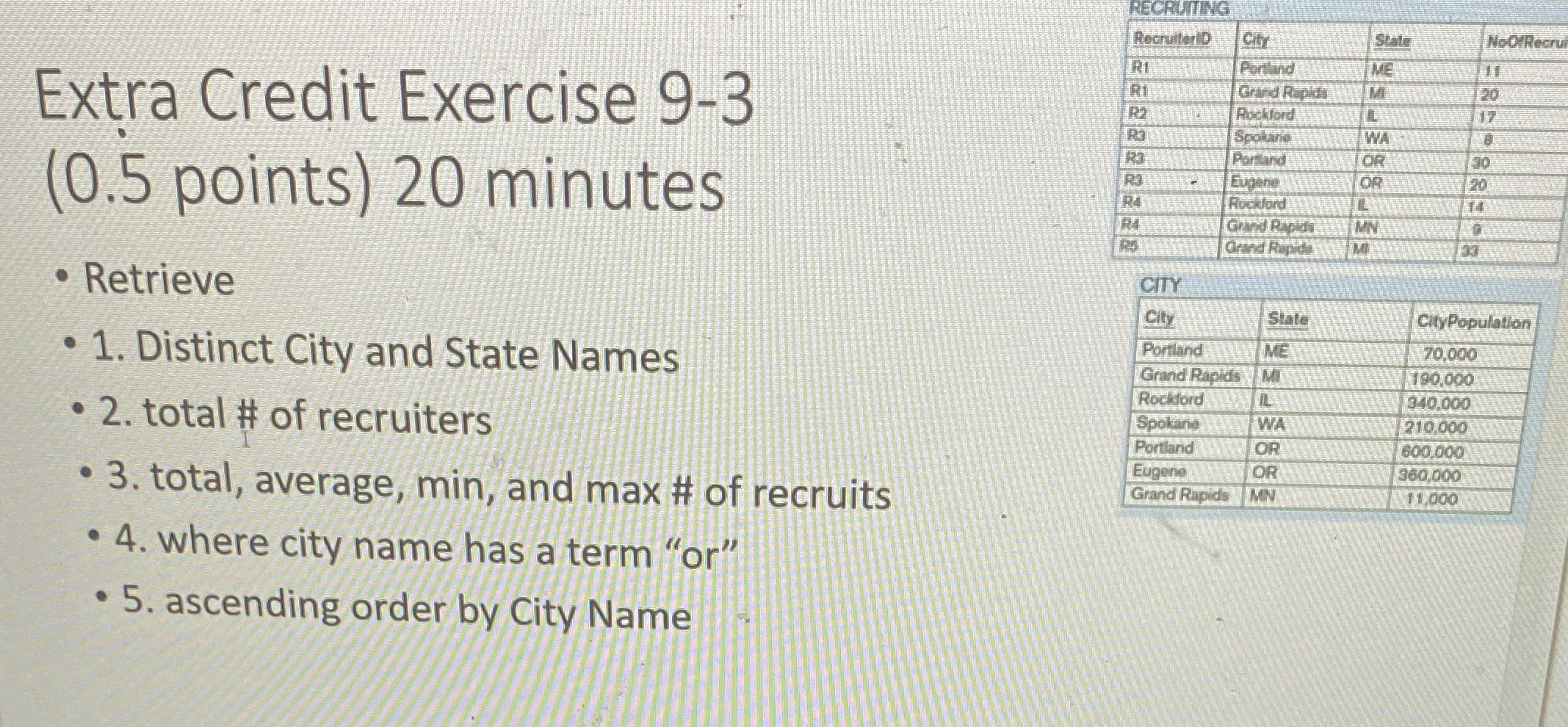 Extra Credit Exercise 9 - 3 ( 0 . 5 points ) 2 0