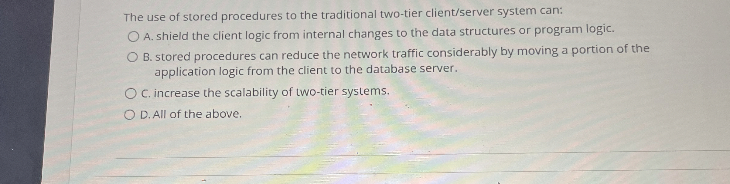 The use of stored procedures to the traditional