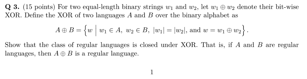 Q 3 . ( 1 5 points ) For two equal - length