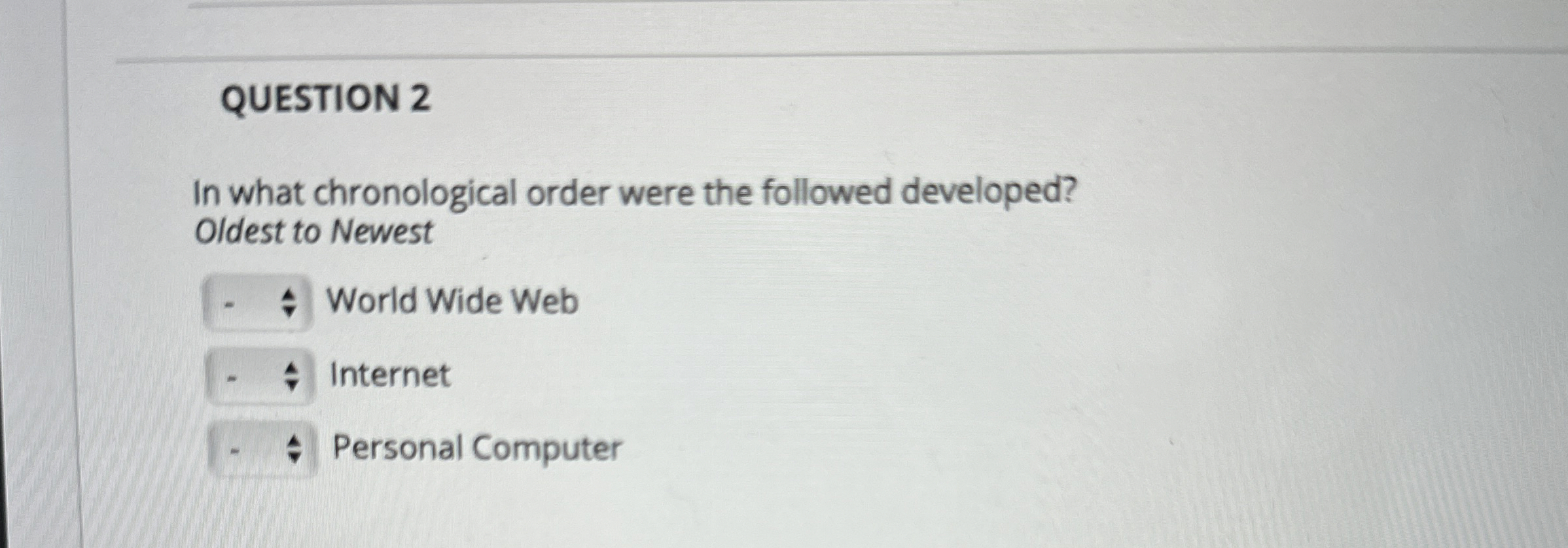 in what chronological order were the follow