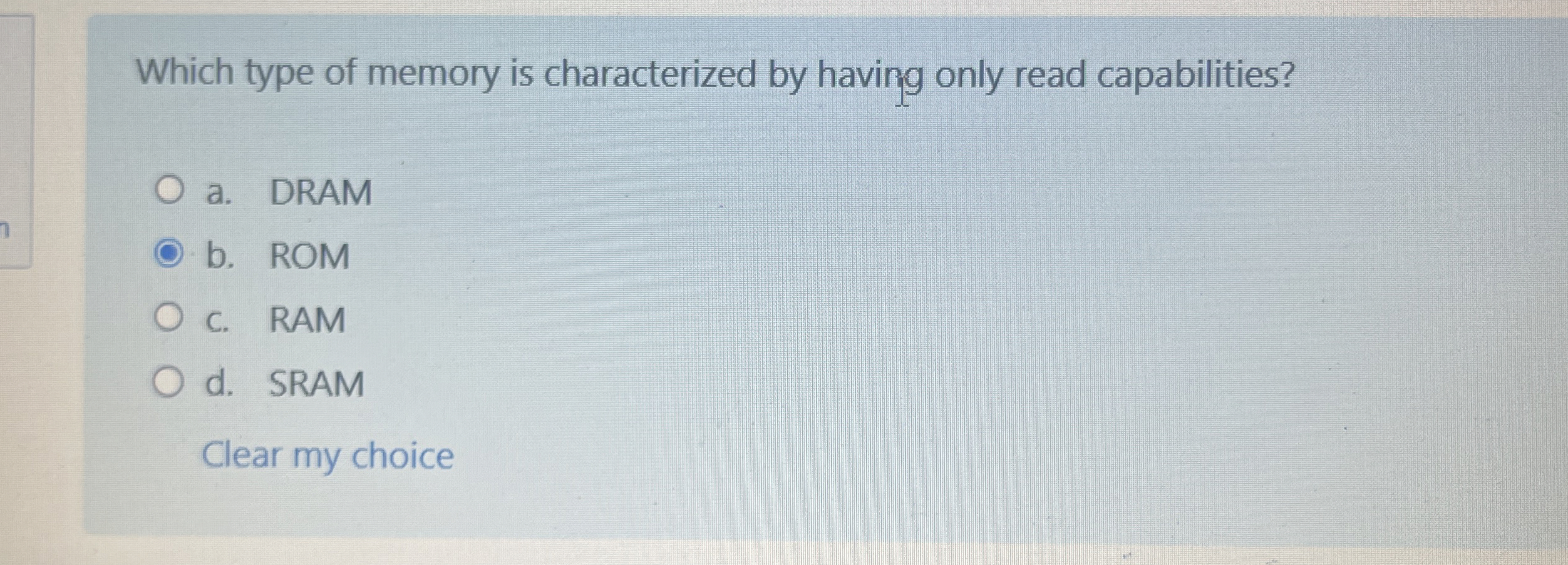 Which type of memory is characterized by having