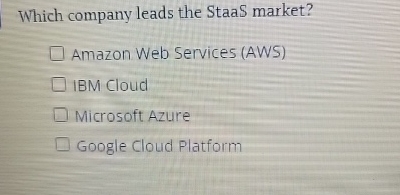 Which company leads the StaaS market? Amazon Web
