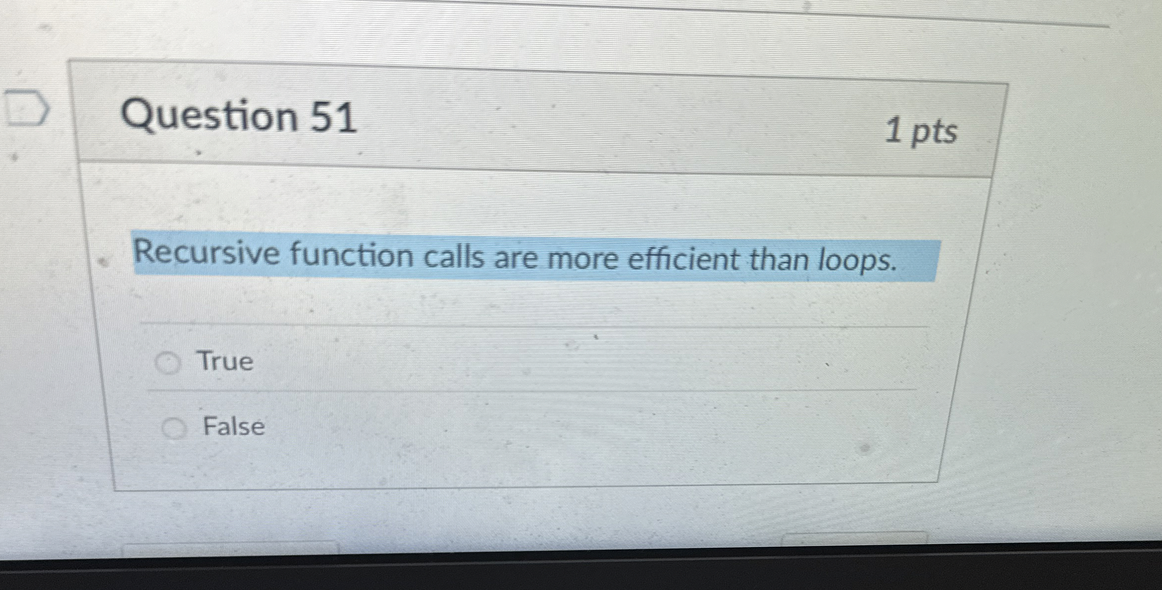 Question 5 1 Recursive function calls are more