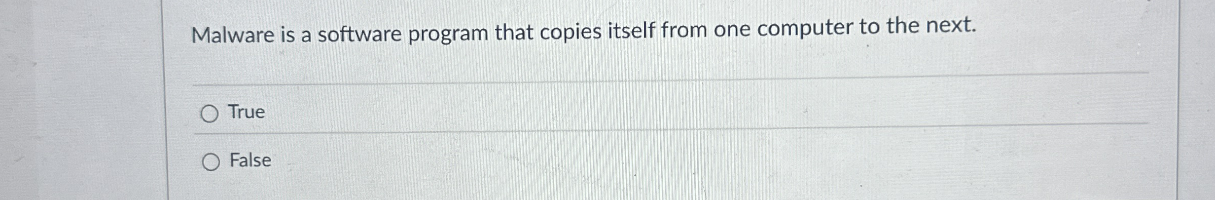 Malware is a software program that copies itself