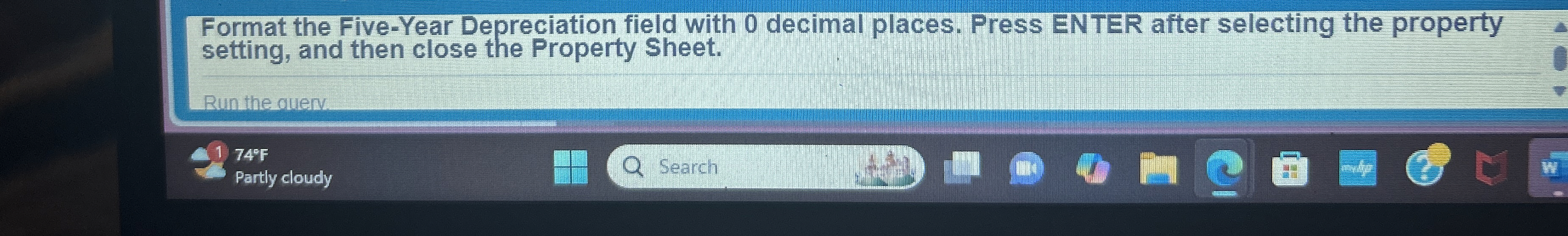 Format the Five - Year Depreciation field with 0