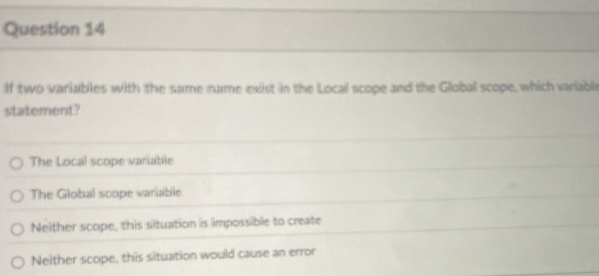 Question 1 4 If two variables with the same name