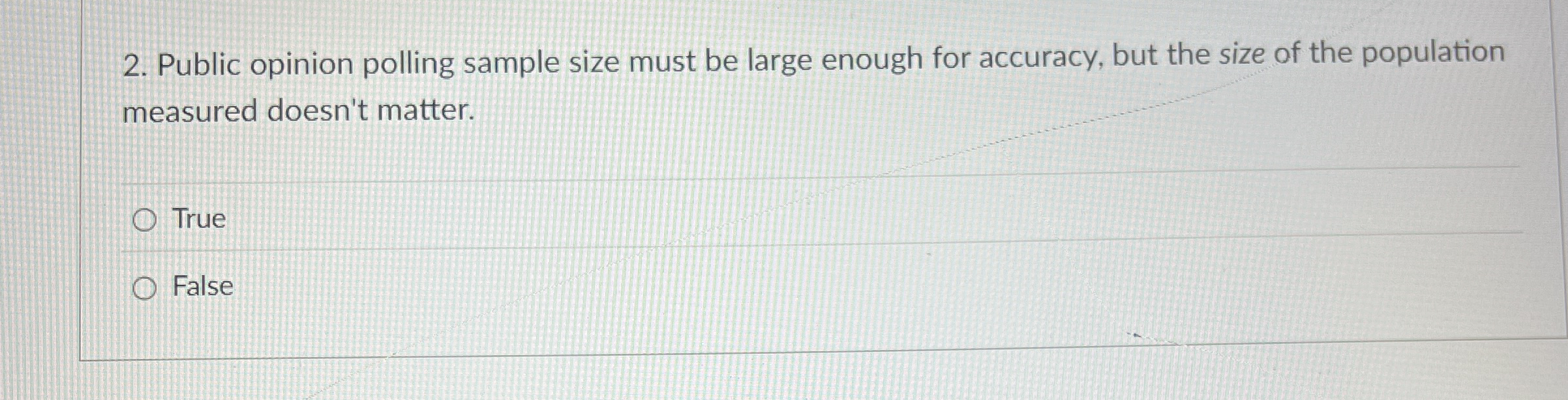Public opinion polling sample size must be large