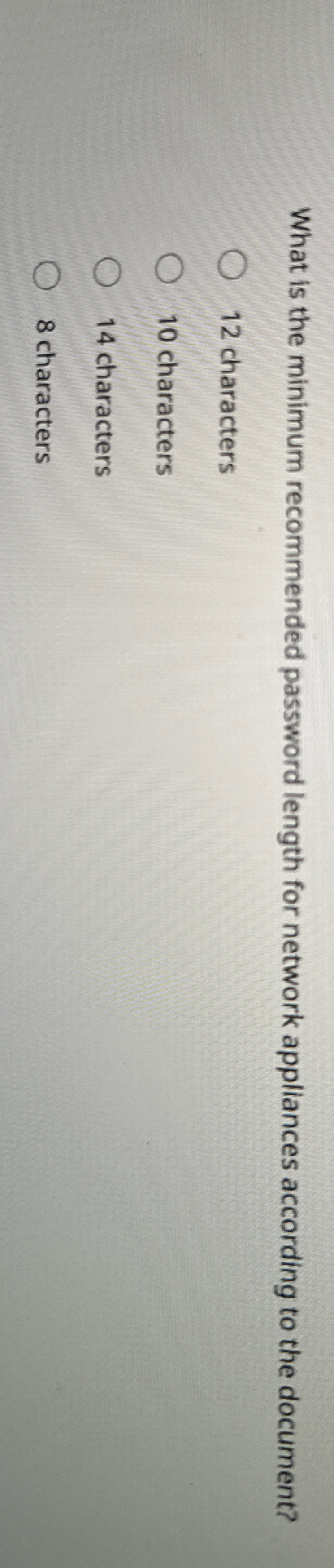 What is the minimum recommended password length