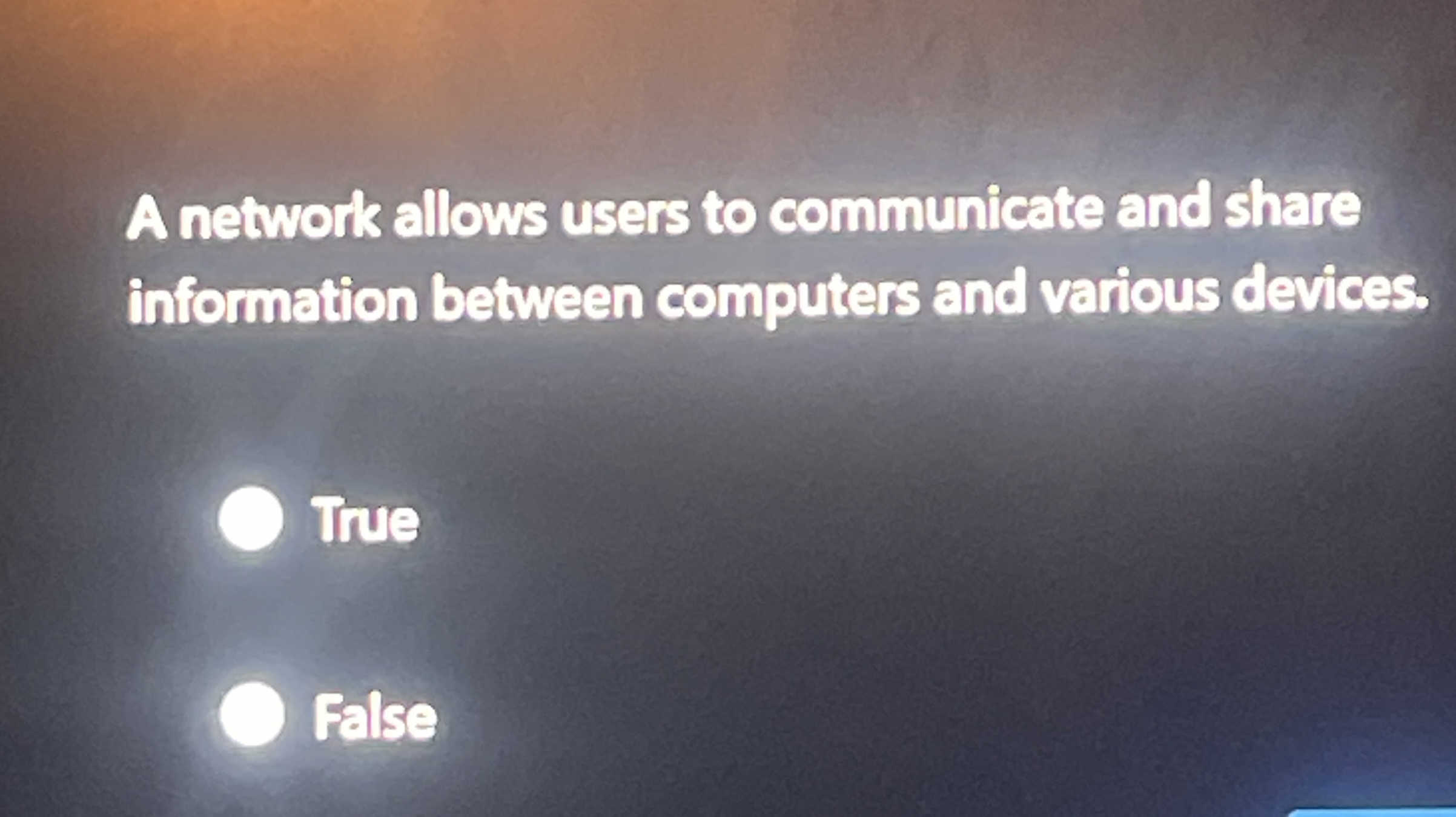 A network allows users to communicate and share