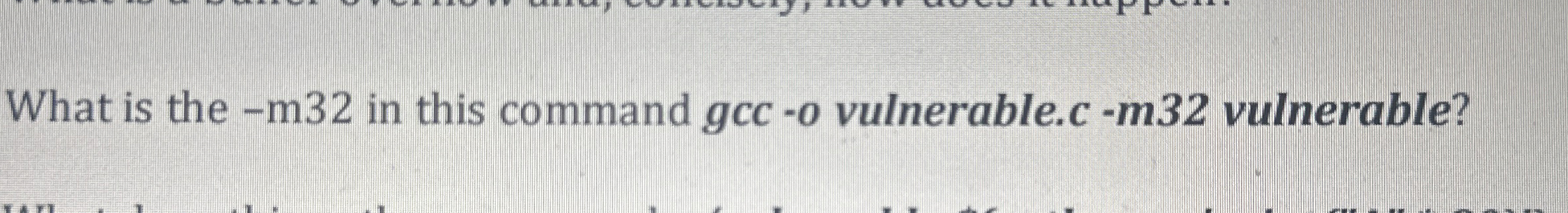 What is the - m 3 2 in this command gcc - o