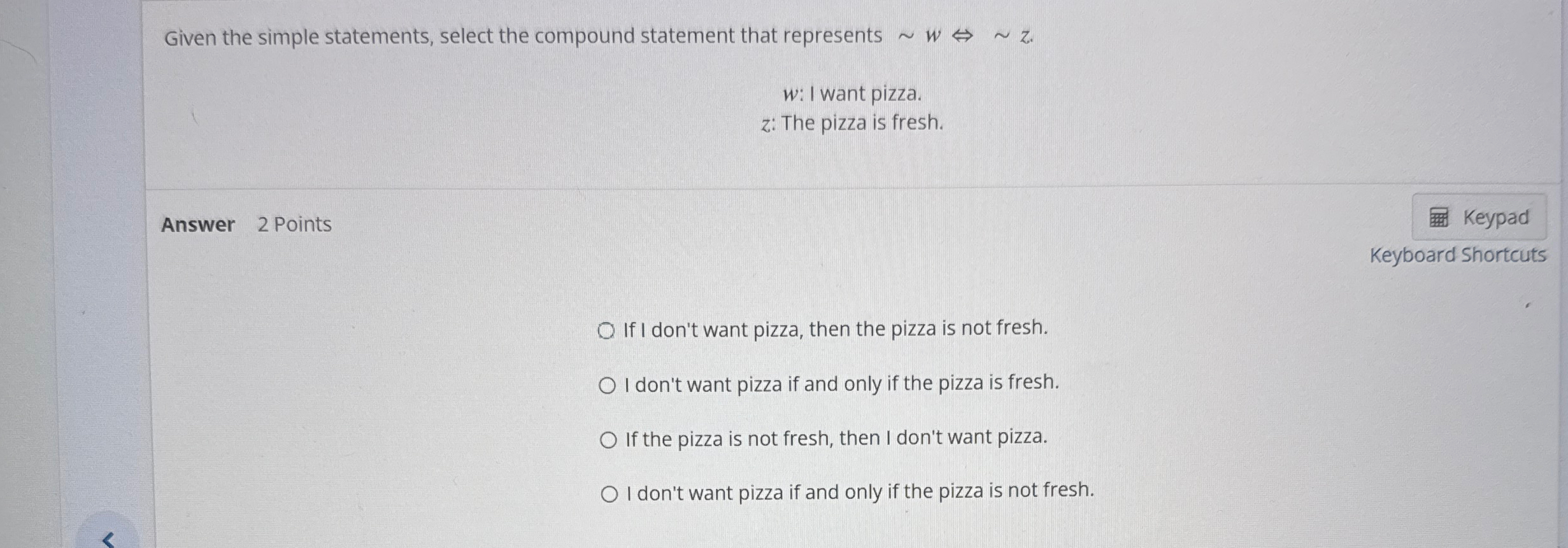 Given the simple statements, select the compound
