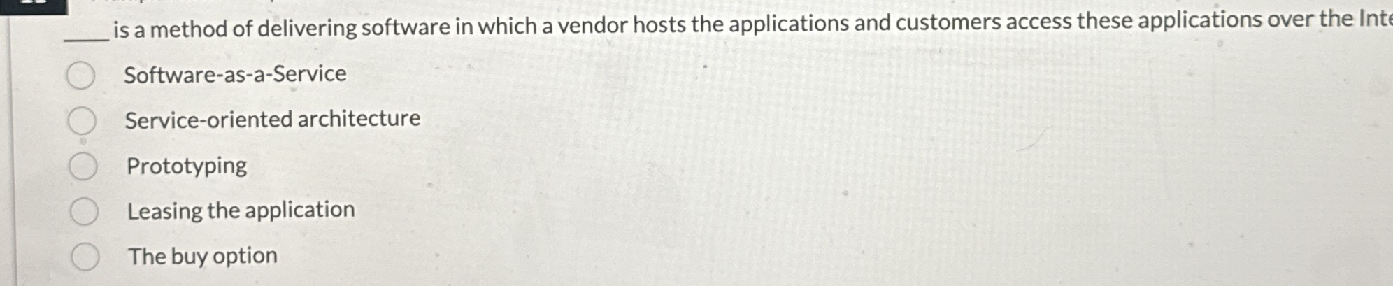 q , is a method of delivering software in which a