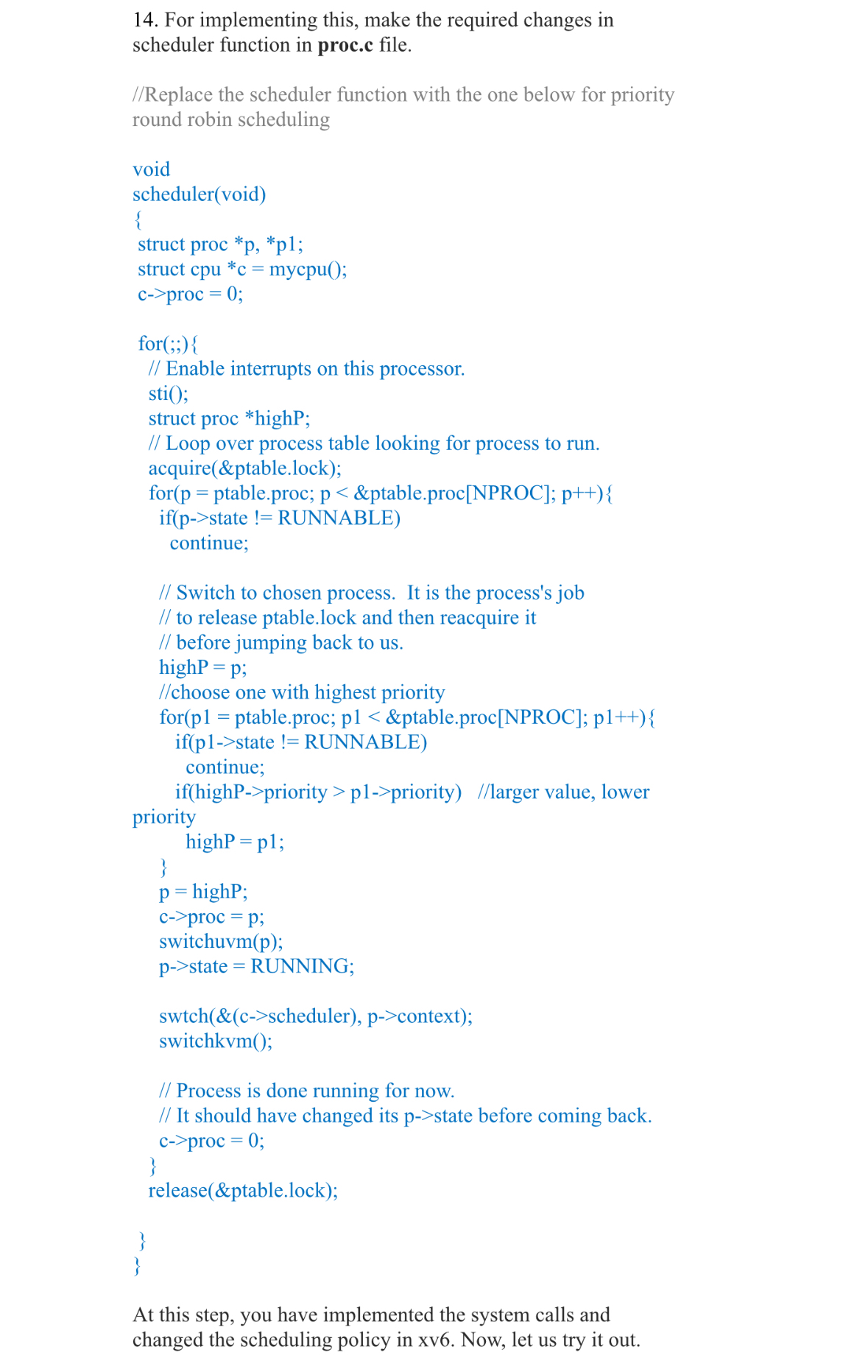 For implementing this, make the required changes