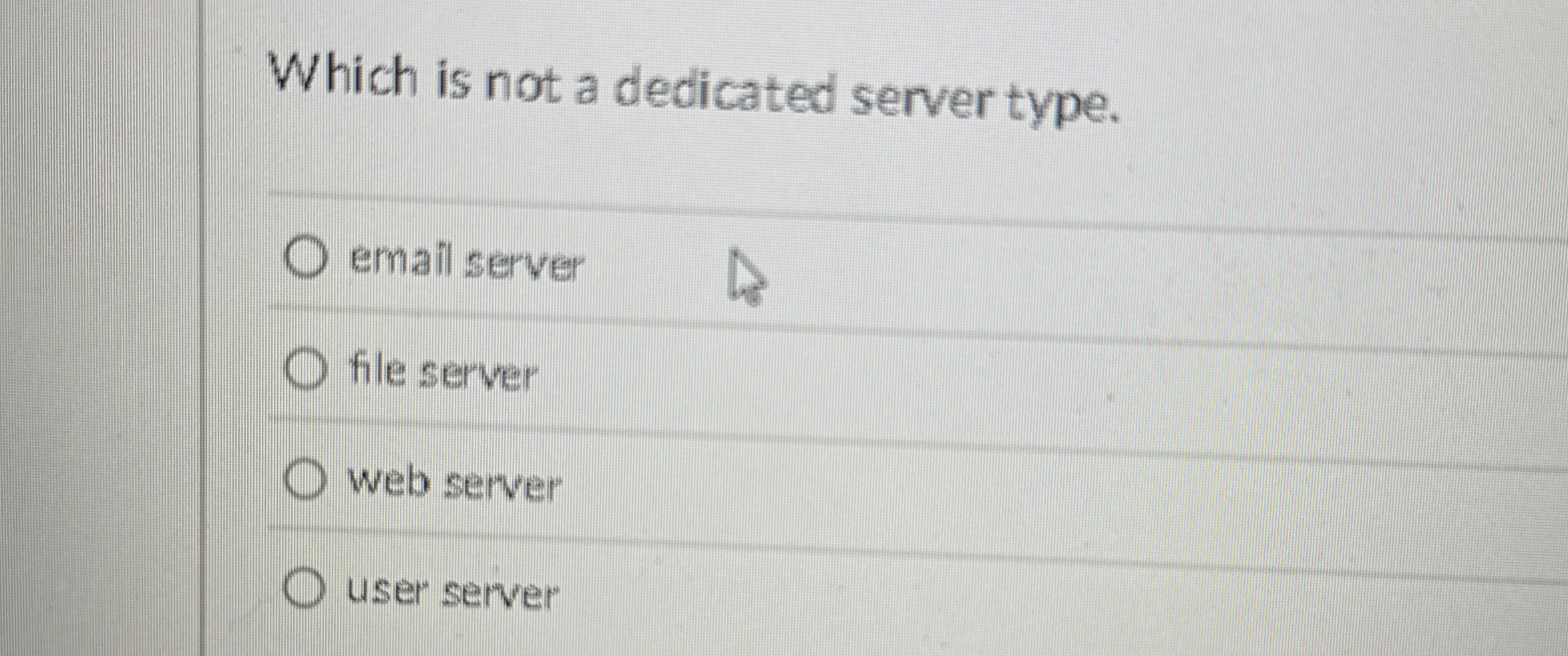 Which is not a dedicated server type. email