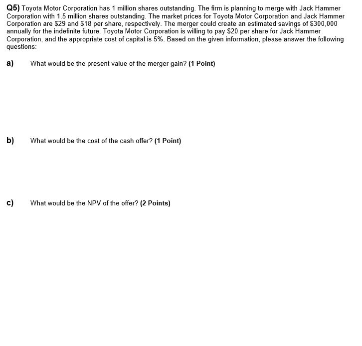 Provide full calculations and explanations for