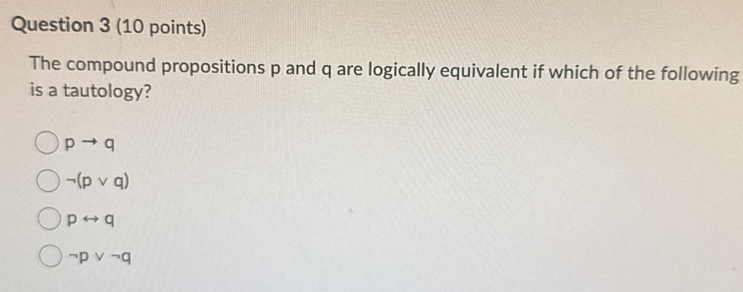 Question 3 ( 1 0 points ) The compound