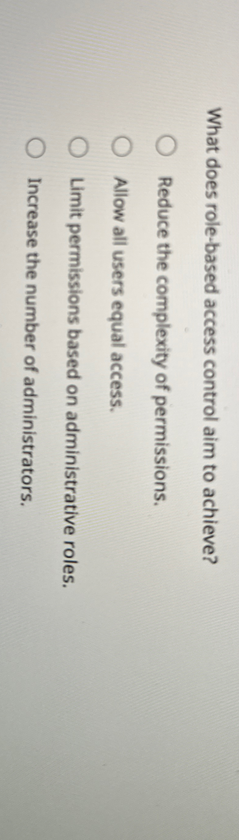 What does role - based access control aim to