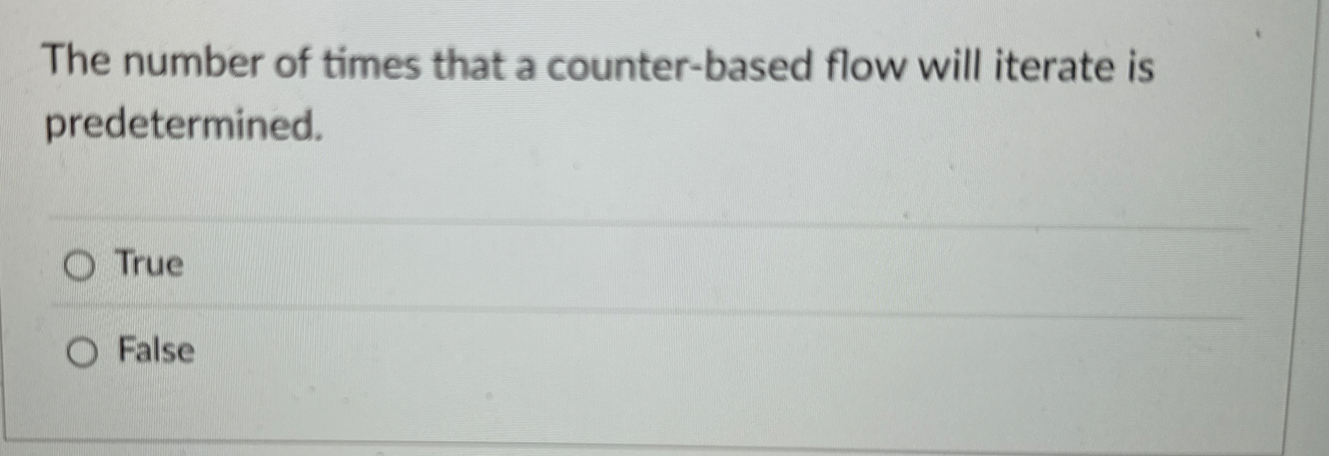 The number of times that a counter - based flow