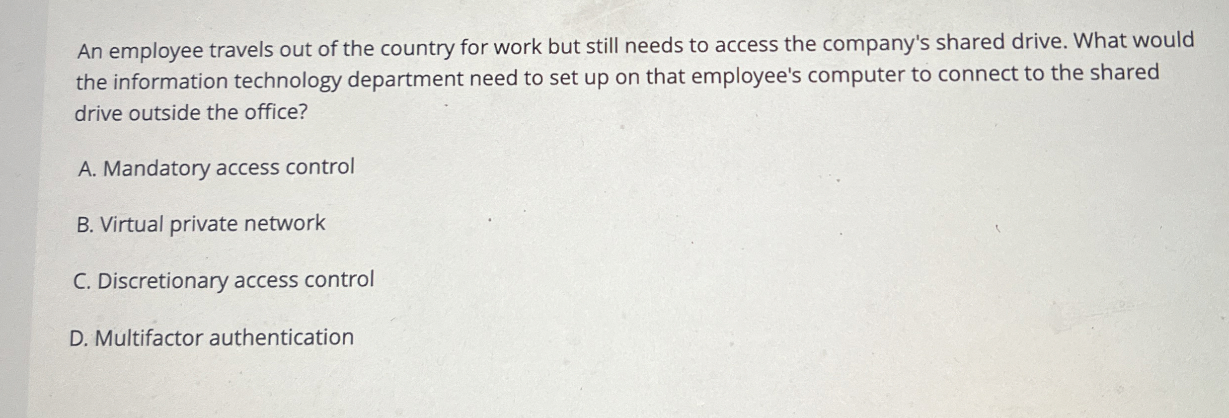 An employee travels out of the country for work