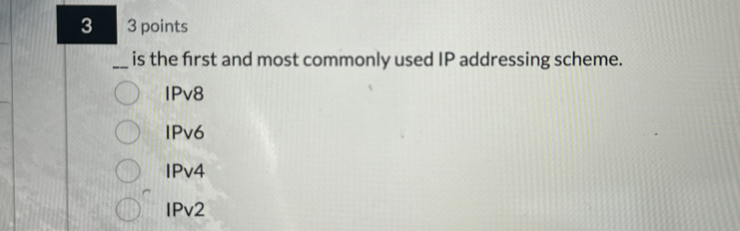 3 points is the first and most commonly used IP