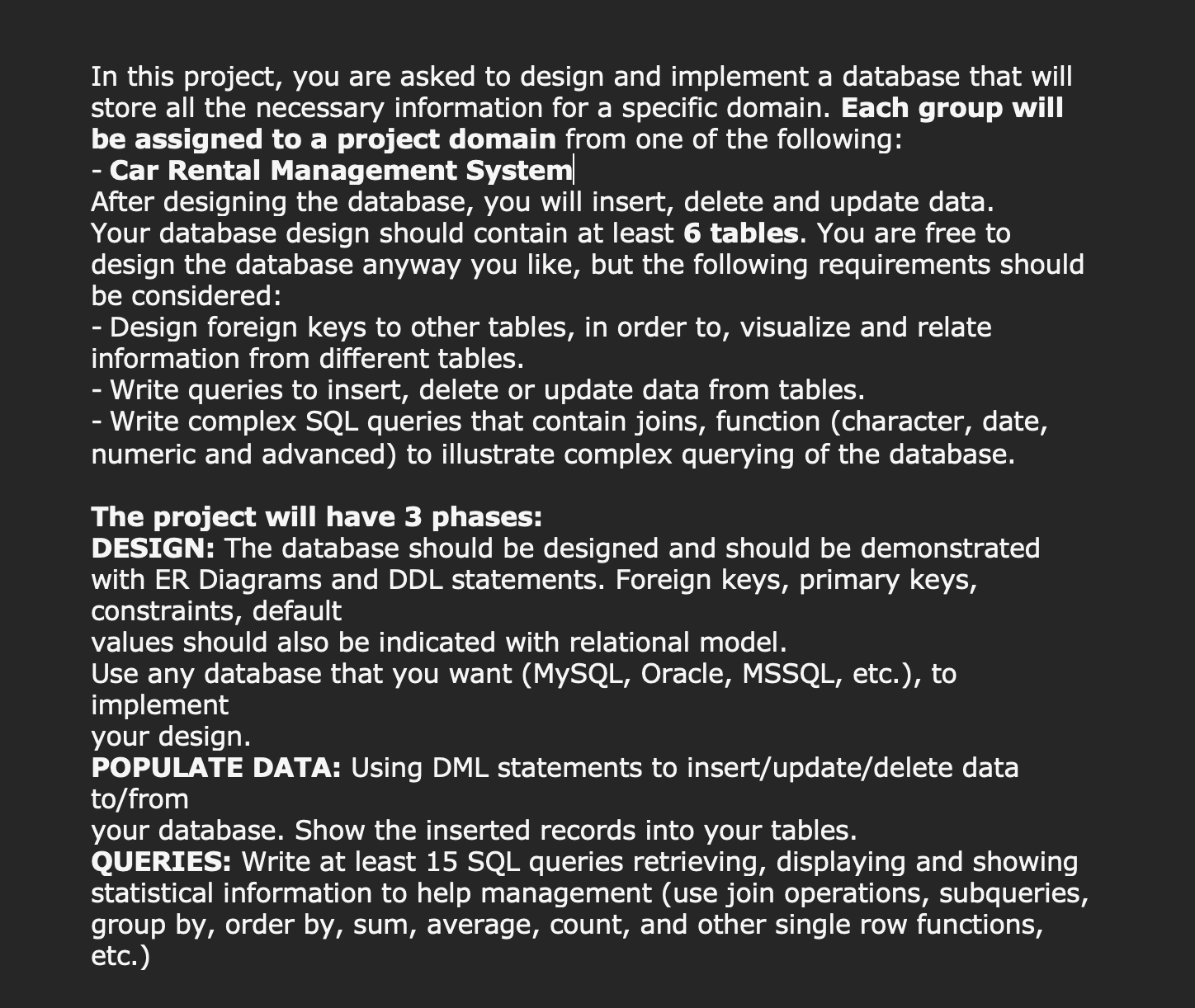 - Car Rental Management System