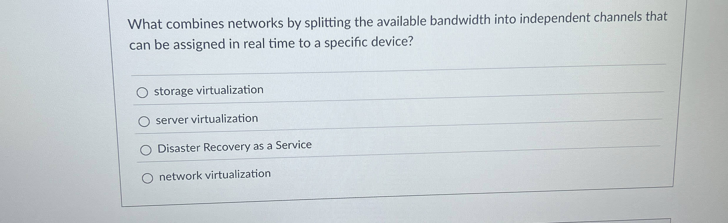 What combines networks by splitting the available