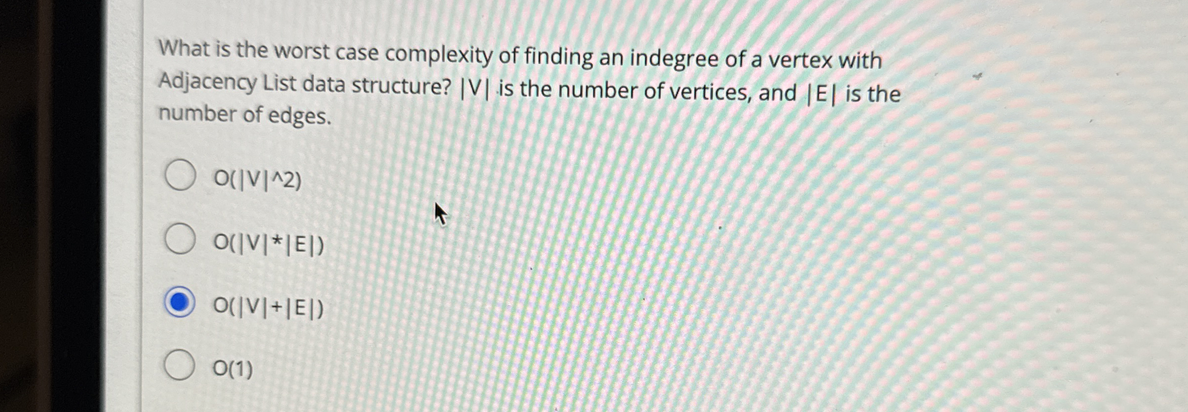 What is the worst case complexity of finding an