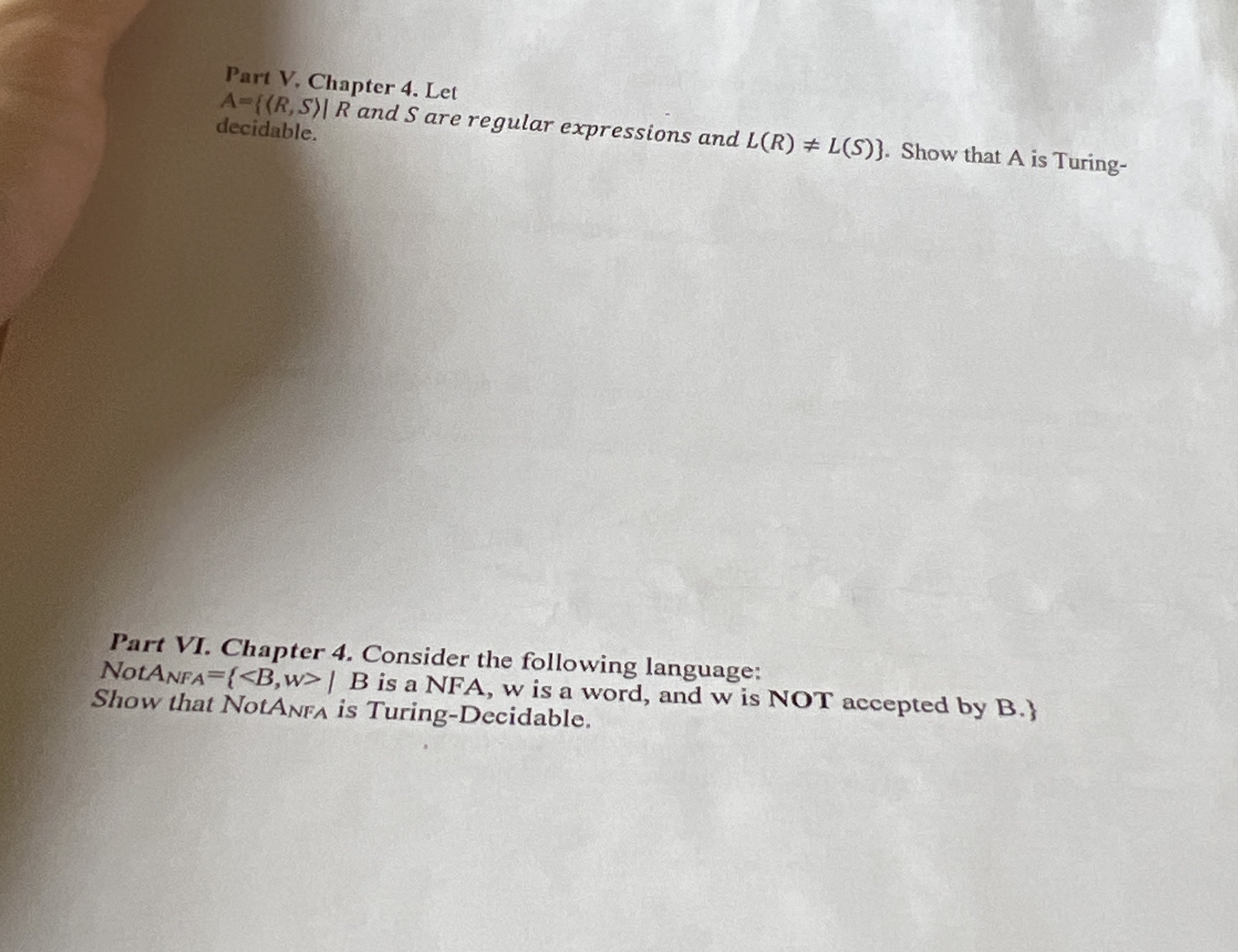 Part V , Chapter 4 . Let and S are regular