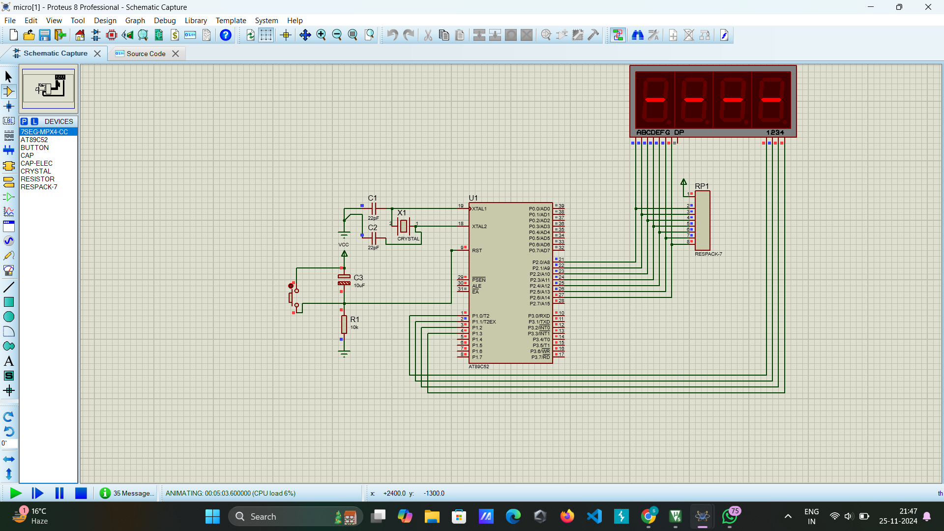 I wrote this code to create a 1 0 hour delay on 8