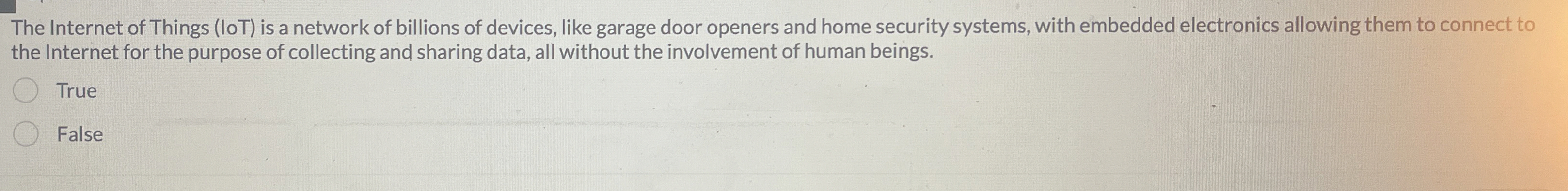 The Internet of Things ( loT ) is a network of