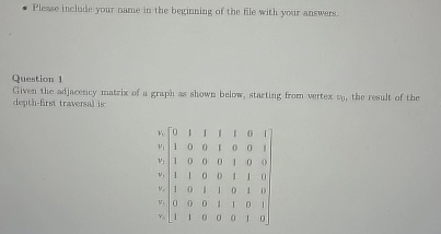 Please inclade your name in the beginning of the