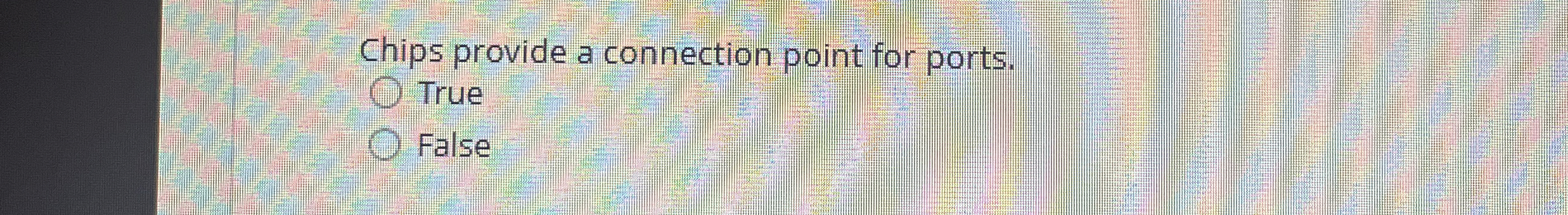 Chips provide a connection point for ports. True