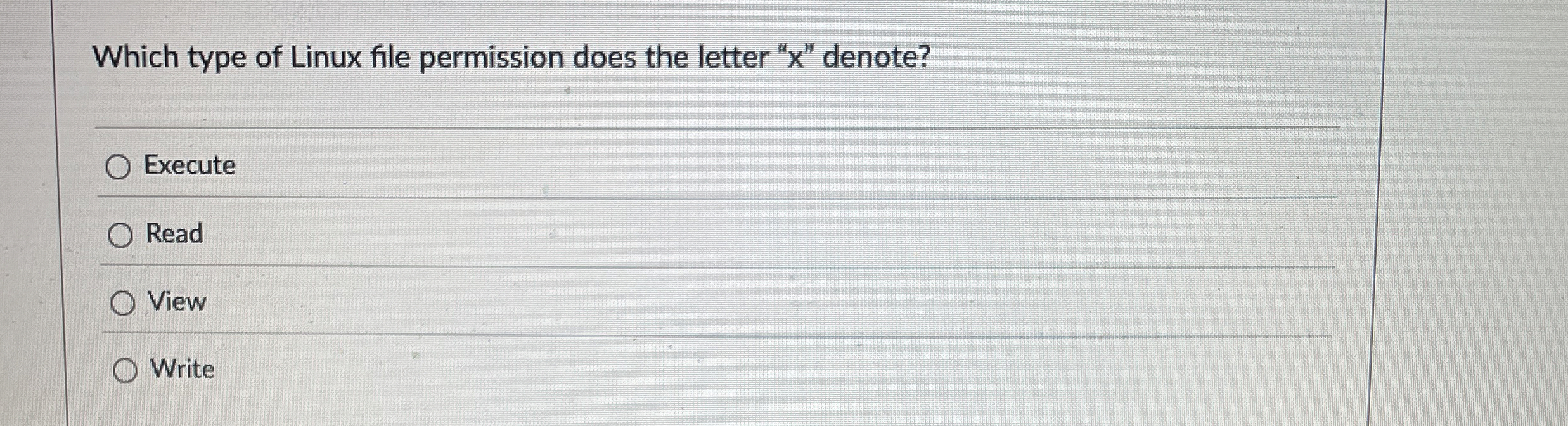 Which type of Linux file permission does the