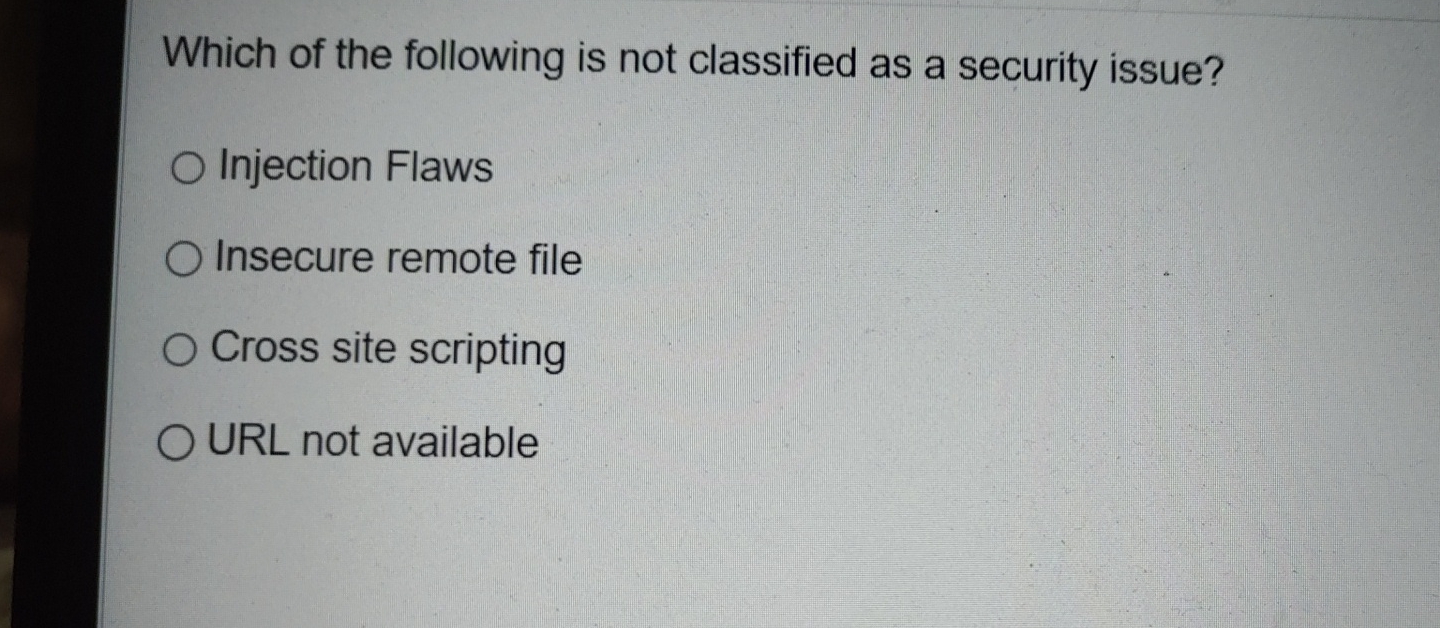 Which of the following is not classified as a
