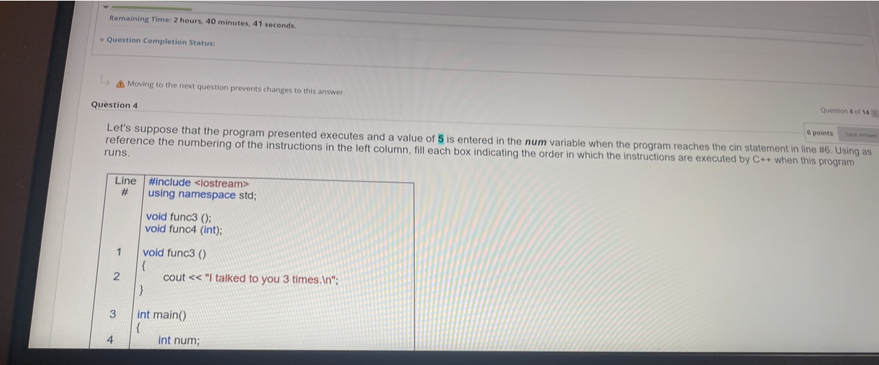 Let's suppose that the program presented executes