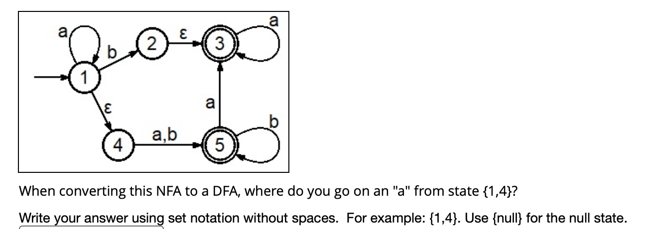 When converting this NFA to a DFA, where do you