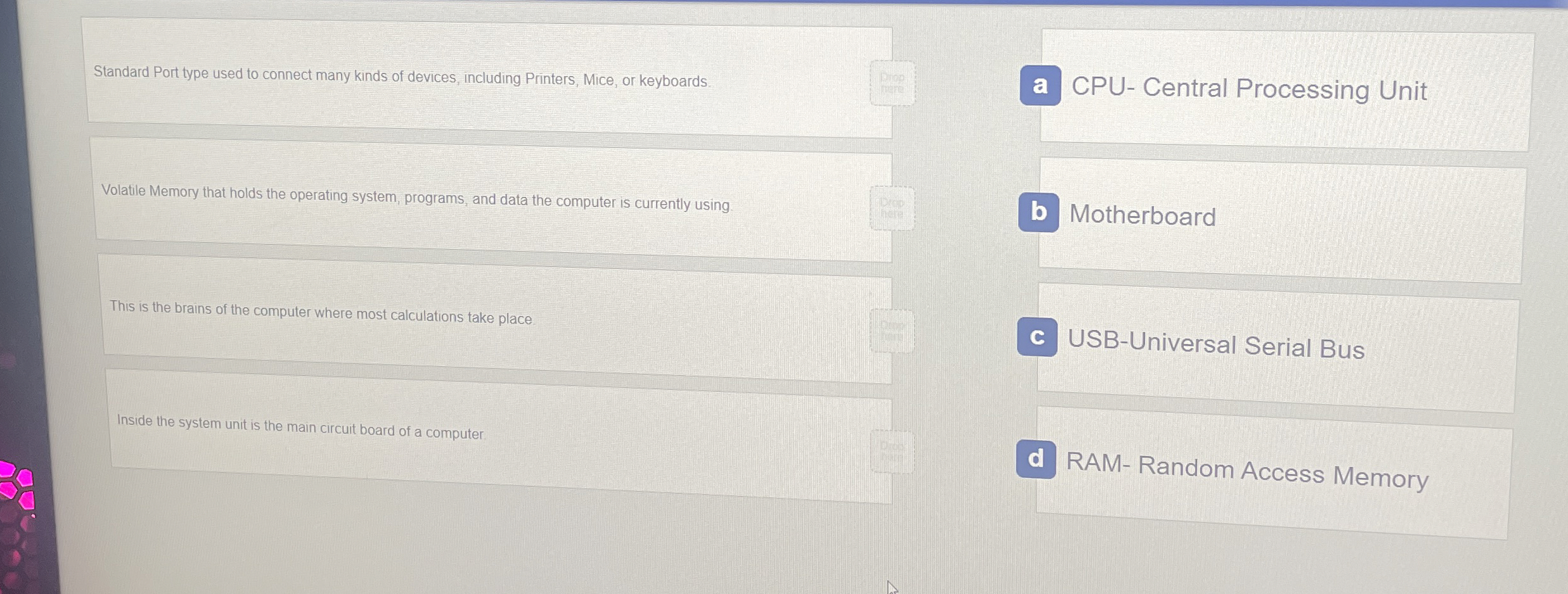 Standard Port type used to connect many kinds of