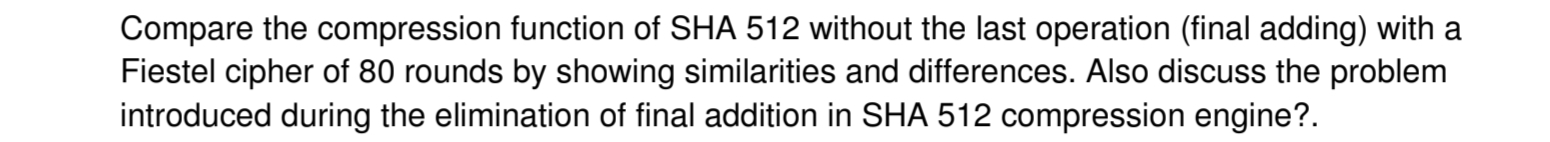 Compare the compression function of SHA 5 1 2