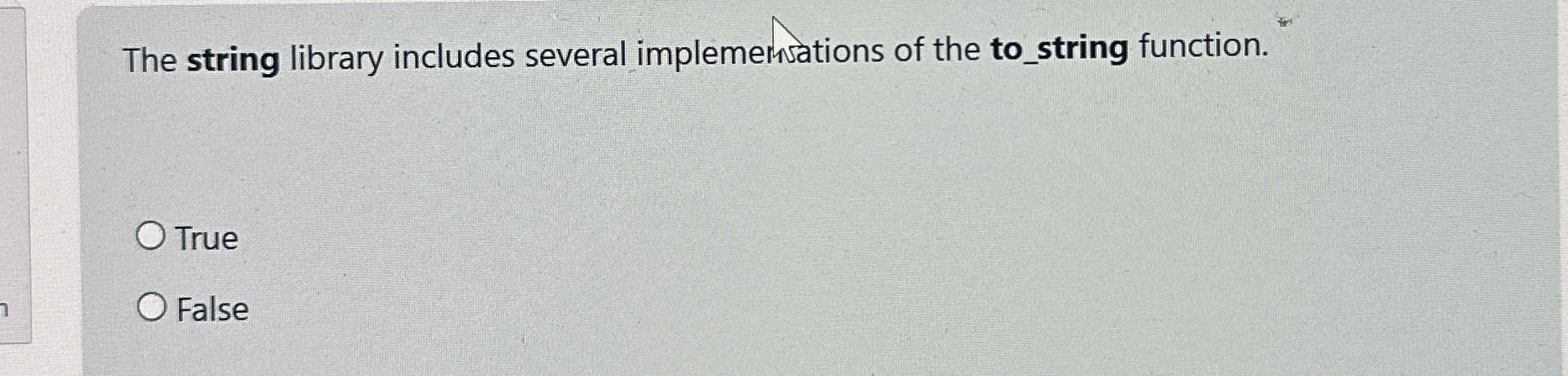 The string library includes several