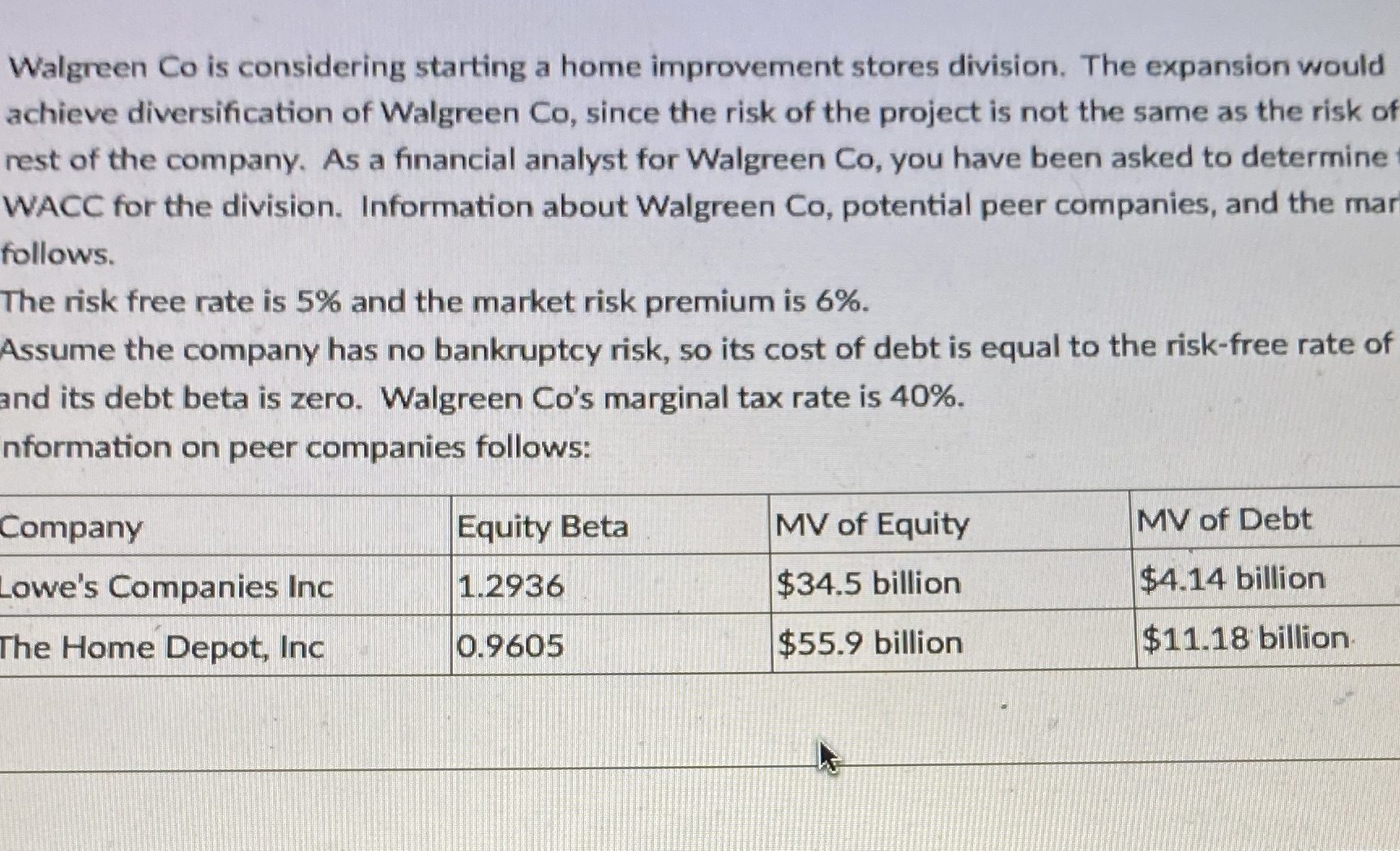 you basically only need the information from the