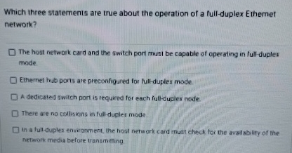 Which three statements are true about the