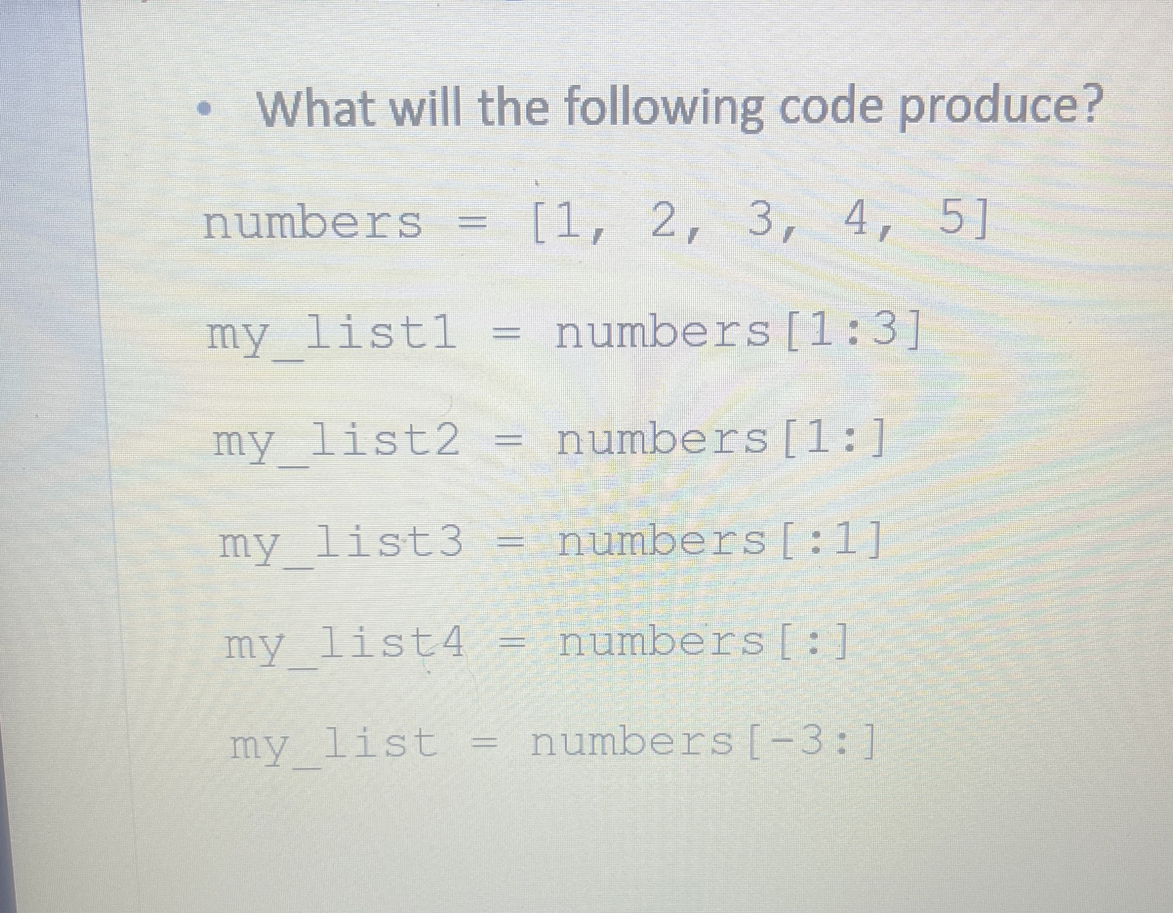 Computer programming - What will the following