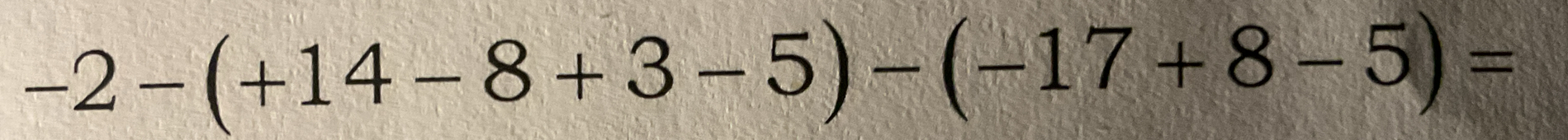 code class = "asciimath" > - 2 - ( + 1 4 - 8 + 3